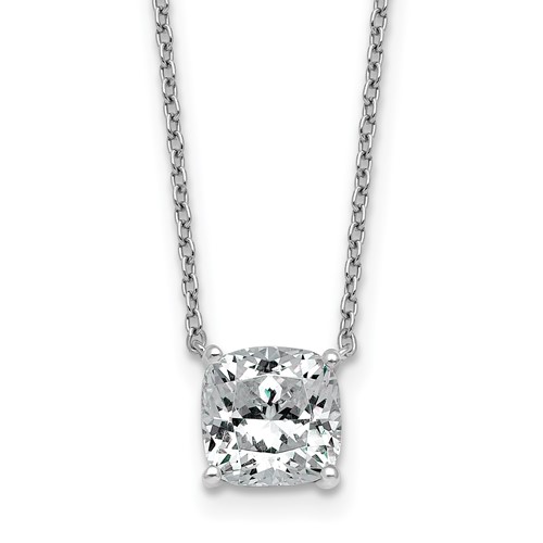 14K White Gold 2 Carat Cushion Four Prong Pendant Mounting