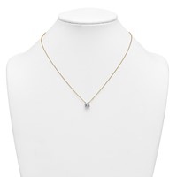 14K Yellow Gold 2 Carat Certified Lab Grown Diamond VS+ F+ Cushion Complete Four Prong Pendant Necklace, 18" view 3