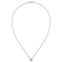 14K Yellow Gold 2 Carat Certified Lab Grown Diamond VS+ F+ Cushion Complete Four Prong Pendant Necklace, 18" view 4