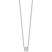 14K White Gold 2.50 Carat Certified Lab Grown Diamond VS+ F+ Cushion Complete Four Prong Pendant Necklace, 18" view 2