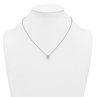 14K White Gold 2.50 Carat Certified Lab Grown Diamond VS+ F+ Cushion Complete Four Prong Pendant Necklace, 18" view 3