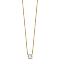 14K Yellow Gold 2.50 Carat Certified Lab Grown Diamond VS+ F+ Cushion Complete Four Prong Pendant Necklace, 18" view 2