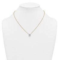 14K Yellow Gold 2.50 Carat Certified Lab Grown Diamond VS+ F+ Cushion Complete Four Prong Pendant Necklace, 18" view 3