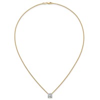 14K Yellow Gold 2.50 Carat Certified Lab Grown Diamond VS+ F+ Cushion Complete Four Prong Pendant Necklace, 18" view 4