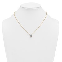 14K Yellow Gold 3 Carat Certified Lab Grown Diamond VS+ F+ Cushion Complete Four Prong Pendant Necklace, 18" view 3