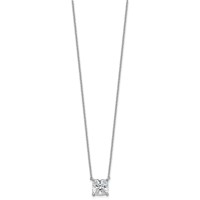 14K White Gold 3.50 Carat Certified Lab Grown Diamond VS+ F+ Cushion Complete Four Prong Pendant Necklace, 18" view 2