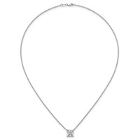 14K White Gold 3.50 Carat Certified Lab Grown Diamond VS+ F+ Cushion Complete Four Prong Pendant Necklace, 18" view 4