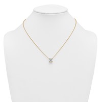 14K Yellow Gold 3.50 Carat Certified Lab Grown Diamond VS+ F+ Cushion Complete Four Prong Pendant Necklace, 18" view 3