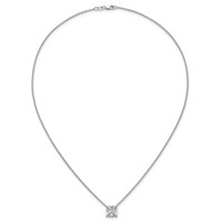 14K White Gold 4 Carat Lab Grown Diamond VS+ F+ Cushion Complete Four Prong Pendant Necklace, 18" view 4
