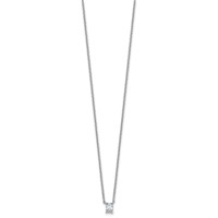 14K White Gold 0.25 Carat Lab Grown Diamond VS+ F+ Radiant Complete Four Prong Pendant Necklace, 18" view 2