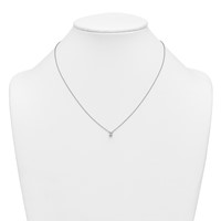 14K White Gold 0.25 Carat Lab Grown Diamond VS+ F+ Radiant Complete Four Prong Pendant Necklace, 18" view 3