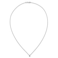 14K White Gold 0.25 Carat Lab Grown Diamond VS+ F+ Radiant Complete Four Prong Pendant Necklace, 18" view 4