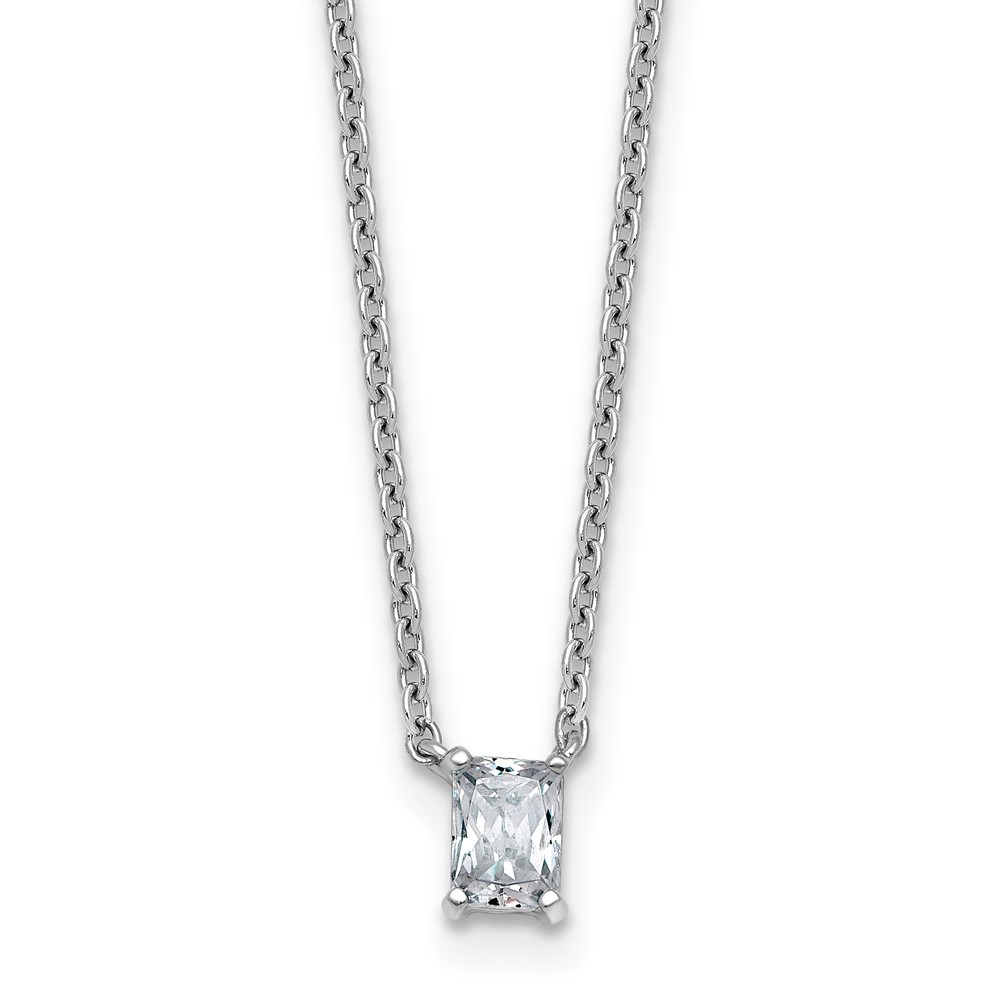 14K White Gold 0.25 Carat Radiant Four Prong Pendant Mounting
