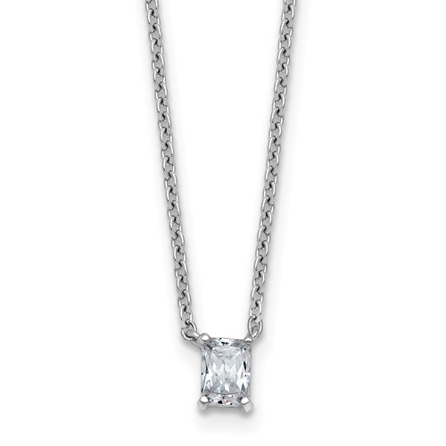14K White Gold 0.25 Carat Radiant Four Prong Pendant Mounting