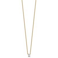 14K Yellow Gold 0.25 Carat Lab Grown Diamond VS+ F+ Radiant Complete Four Prong Pendant Necklace, 18" view 2