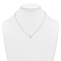 14K Yellow Gold 0.25 Carat Lab Grown Diamond VS+ F+ Radiant Complete Four Prong Pendant Necklace, 18" view 3