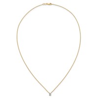 14K Yellow Gold 0.25 Carat Lab Grown Diamond VS+ F+ Radiant Complete Four Prong Pendant Necklace, 18" view 4