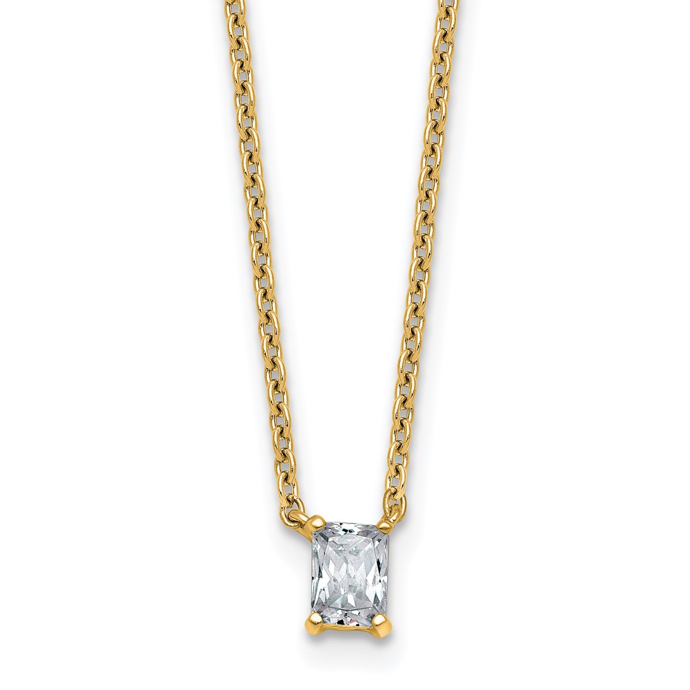 14K Yellow Gold 0.25 Carat Radiant Four Prong Pendant Mounting