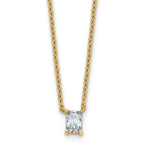 14K Yellow Gold 0.25 Carat Radiant Four Prong Pendant Mounting