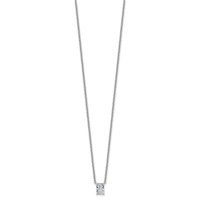 14K White Gold 0.50 Carat Lab Grown Diamond VS+ F+ Radiant Complete Four Prong Pendant Necklace, 18" view 2