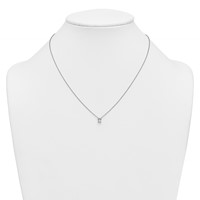 14K White Gold 0.50 Carat Lab Grown Diamond VS+ F+ Radiant Complete Four Prong Pendant Necklace, 18" view 3