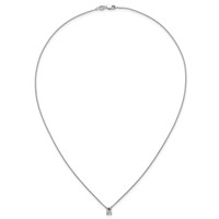 14K White Gold 0.50 Carat Lab Grown Diamond VS+ F+ Radiant Complete Four Prong Pendant Necklace, 18" view 4