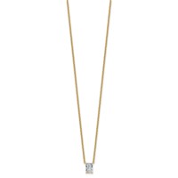 14K Yellow Gold 0.50 Carat Lab Grown Diamond VS+ F+ Radiant Complete Four Prong Pendant Necklace, 18" view 2