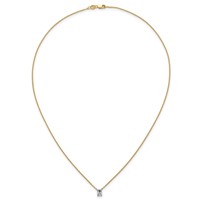14K Yellow Gold 0.50 Carat Lab Grown Diamond VS+ F+ Radiant Complete Four Prong Pendant Necklace, 18" view 4