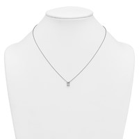 14K White Gold 0.75 Carat Lab Grown Diamond VS+ F+ Radiant Complete Four Prong Pendant Necklace, 18" view 3