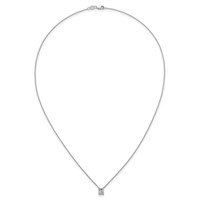 14K White Gold 0.75 Carat Lab Grown Diamond VS+ F+ Radiant Complete Four Prong Pendant Necklace, 18" view 4