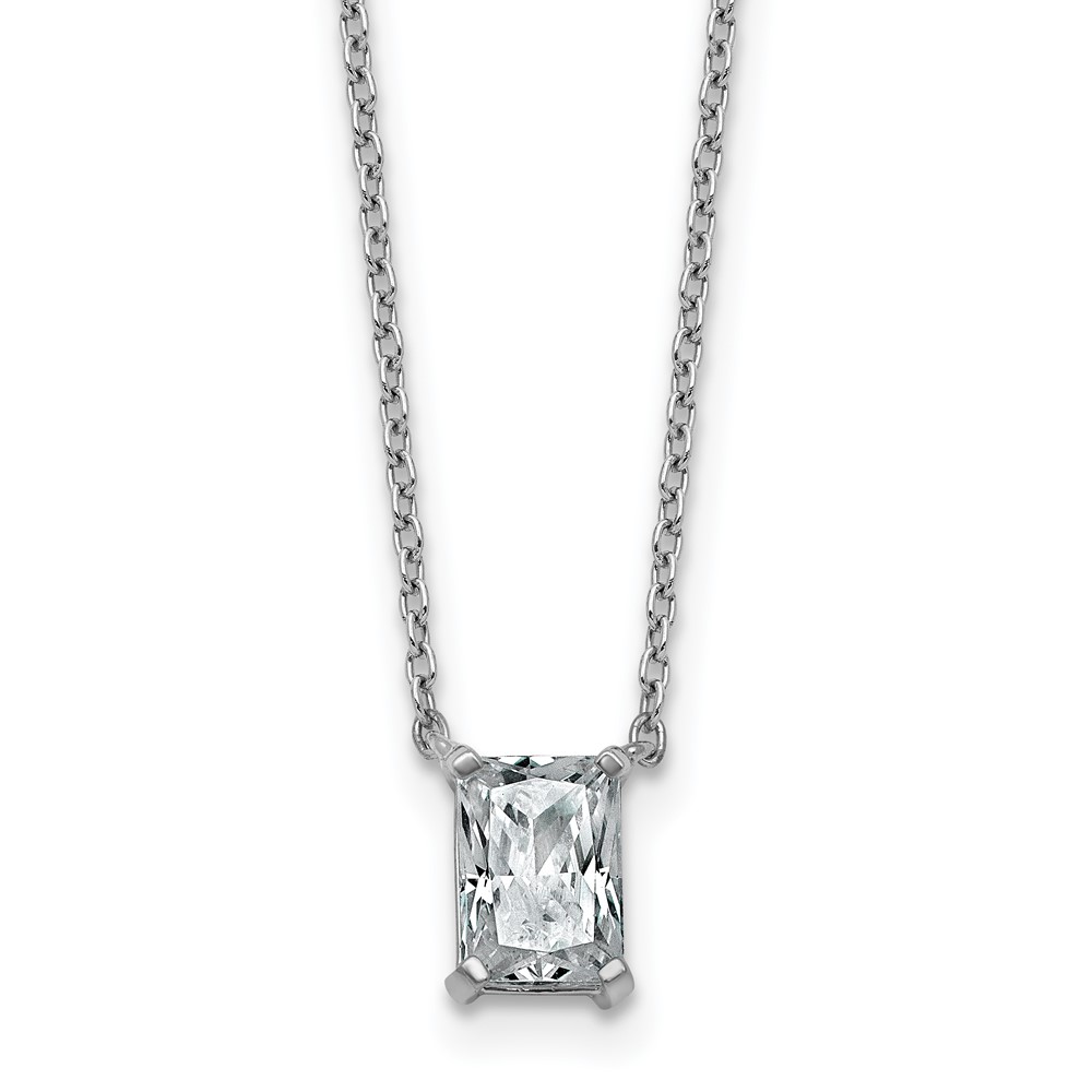 14K White Gold 0.75 Carat Radiant Four Prong Pendant Mounting