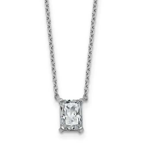 14K White Gold 0.75 Carat Radiant Four Prong Pendant Mounting