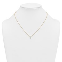 14K Yellow Gold 0.75 Carat Lab Grown Diamond VS+ F+ Radiant Complete Four Prong Pendant Necklace, 18" view 3