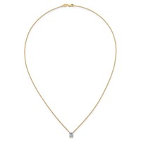 14K Yellow Gold 0.75 Carat Lab Grown Diamond VS+ F+ Radiant Complete Four Prong Pendant Necklace, 18" view 4
