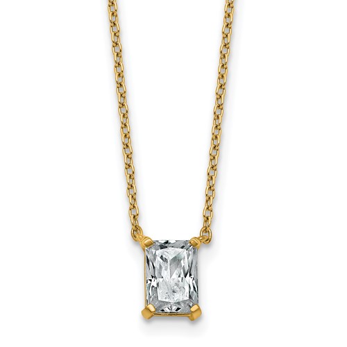 14K Yellow Gold 0.75 Carat Radiant Four Prong Pendant Mounting