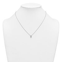 14K White Gold 1 Carat Certified Lab Grown Diamond VS+ F+ Radiant Complete Four Prong Pendant Necklace, 18" view 3