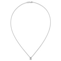 14K White Gold 1 Carat Certified Lab Grown Diamond VS+ F+ Radiant Complete Four Prong Pendant Necklace, 18" view 4