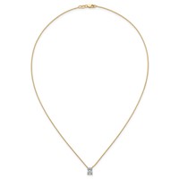 14K Yellow Gold 1 Carat Lab Grown Diamond VS+ F+ Radiant Complete Four Prong Pendant Necklace, 18" view 4