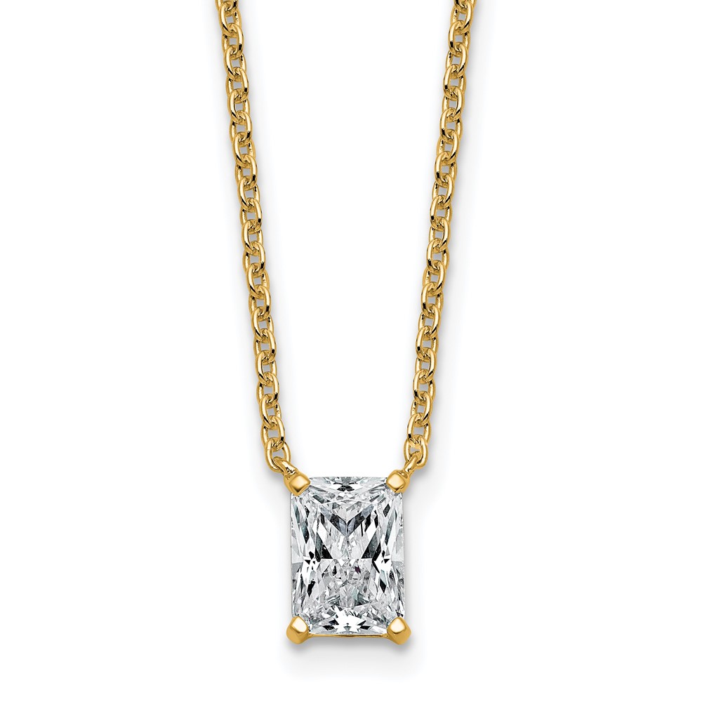 14K Yellow Gold 1 Carat Radiant Four Prong Pendant Mounting
