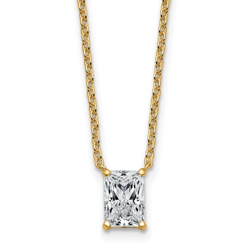 14K Yellow Gold 1 Carat Radiant Four Prong Pendant Mounting