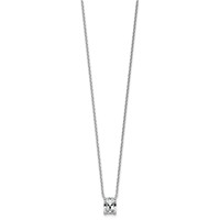 14K White Gold 1.50 Carat Lab Grown Diamond VS+ F+ Radiant Complete Four Prong Pendant Necklace, 18" view 2