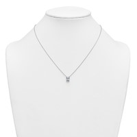 14K White Gold 1.50 Carat Lab Grown Diamond VS+ F+ Radiant Complete Four Prong Pendant Necklace, 18" view 3