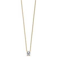 14K Yellow Gold 1.50 Carat Certified Lab Grown Diamond VS+ F+ Radiant Complete Four Prong Pendant Necklace, 18" view 2