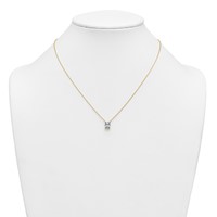 14K Yellow Gold 1.50 Carat Certified Lab Grown Diamond VS+ F+ Radiant Complete Four Prong Pendant Necklace, 18" view 3