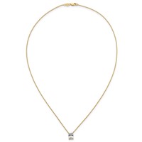 14K Yellow Gold 1.50 Carat Certified Lab Grown Diamond VS+ F+ Radiant Complete Four Prong Pendant Necklace, 18" view 4