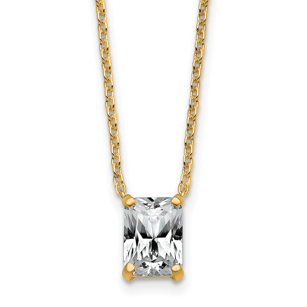 14K Yellow Gold 1.50 Carat Radiant Four Prong Pendant Mounting