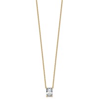 14K Yellow Gold 2 Carat Certified Lab Grown Diamond VS+ F+ Radiant Complete Four Prong Pendant Necklace, 18" view 2
