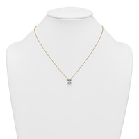 14K Yellow Gold 2 Carat Certified Lab Grown Diamond VS+ F+ Radiant Complete Four Prong Pendant Necklace, 18" view 3
