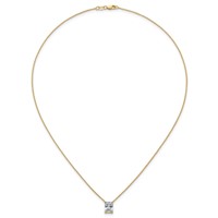 14K Yellow Gold 2 Carat Certified Lab Grown Diamond VS+ F+ Radiant Complete Four Prong Pendant Necklace, 18" view 4