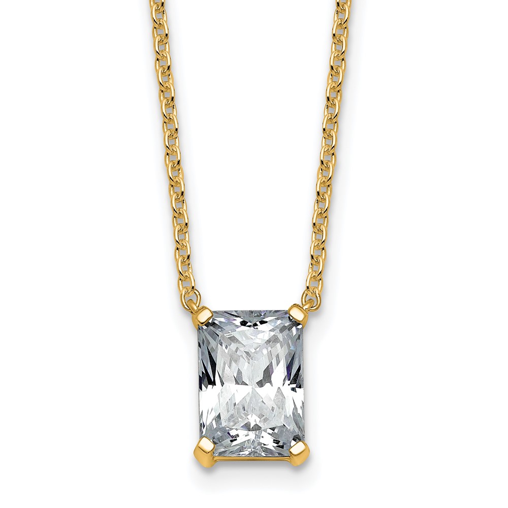 14K Yellow Gold 2 Carat Radiant Four Prong Pendant Mounting